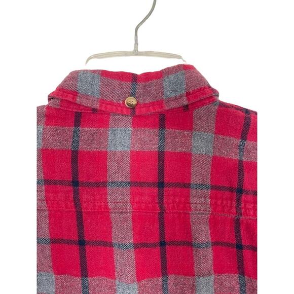 Madewell x Penfield Classic Slim Flannel warm n cozy layers red plaid gray black - Picture 7 of 10